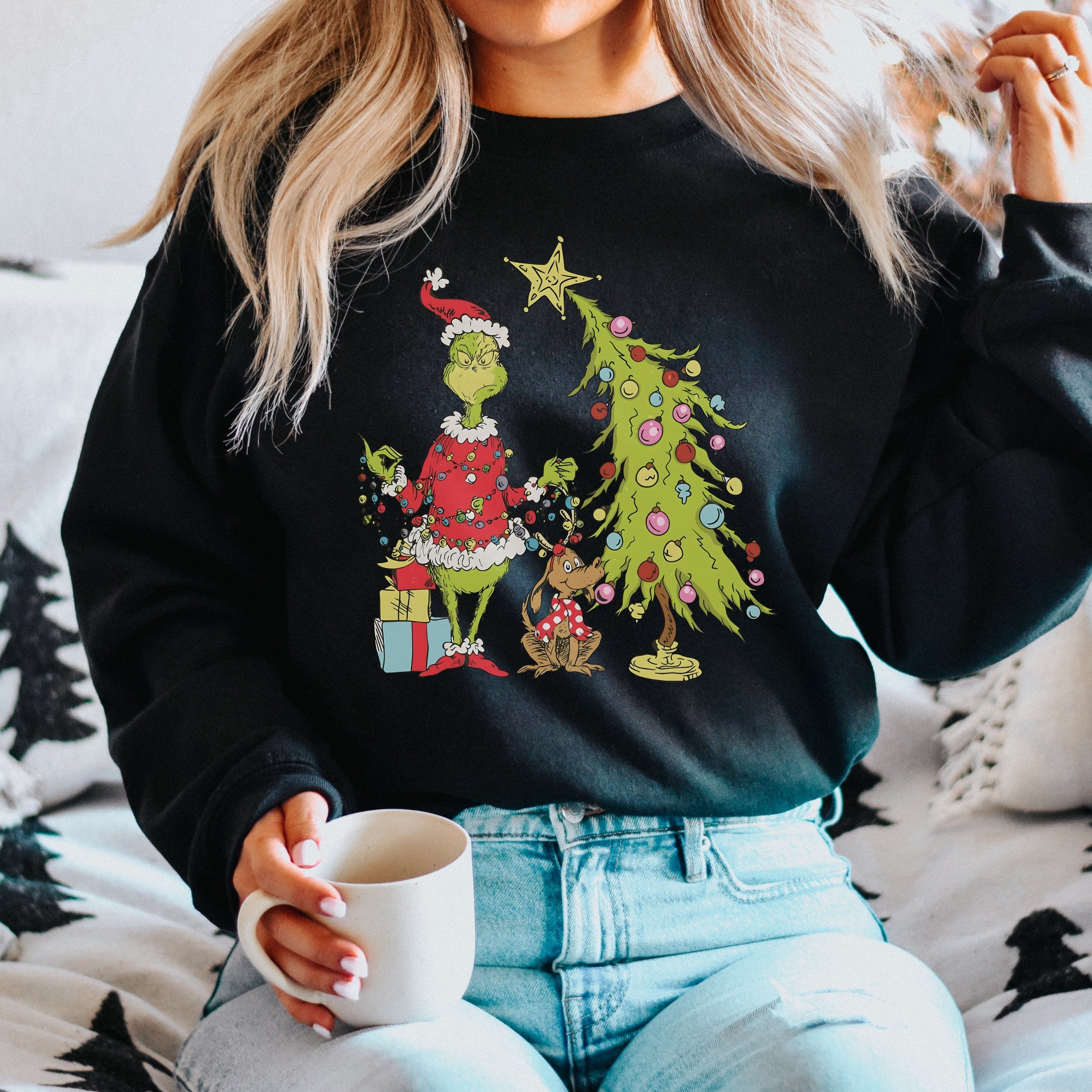 Grinch Christmas Tree Sweatshirt