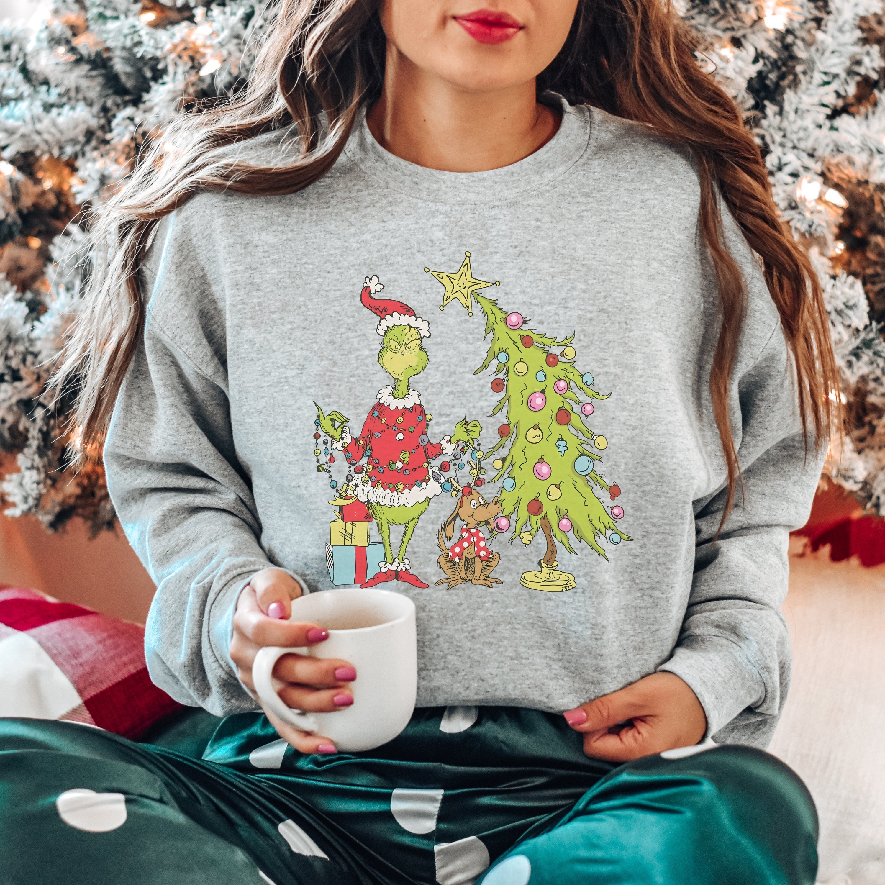 Grinch Christmas Tree Sweatshirt