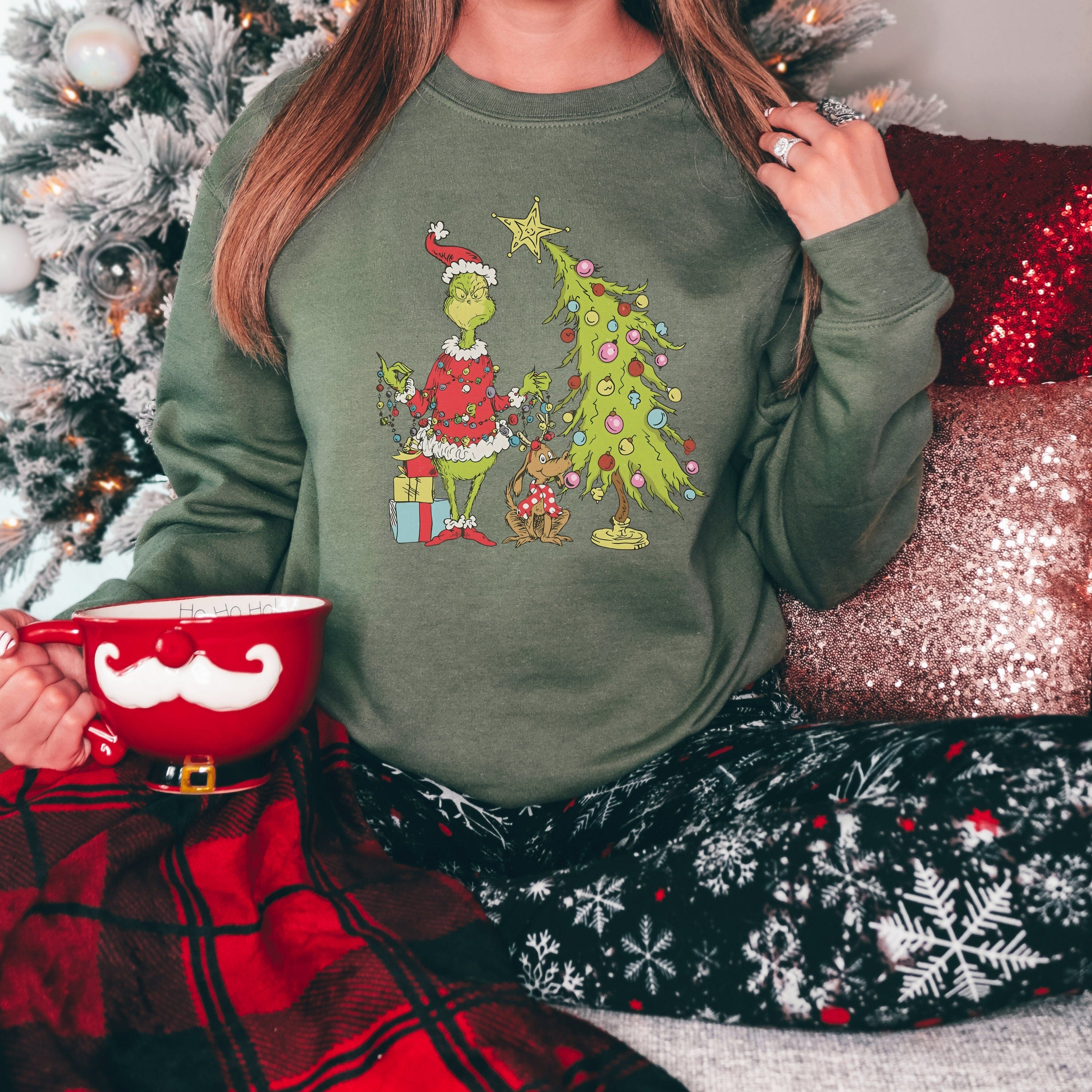 Grinch Christmas Tree Sweatshirt