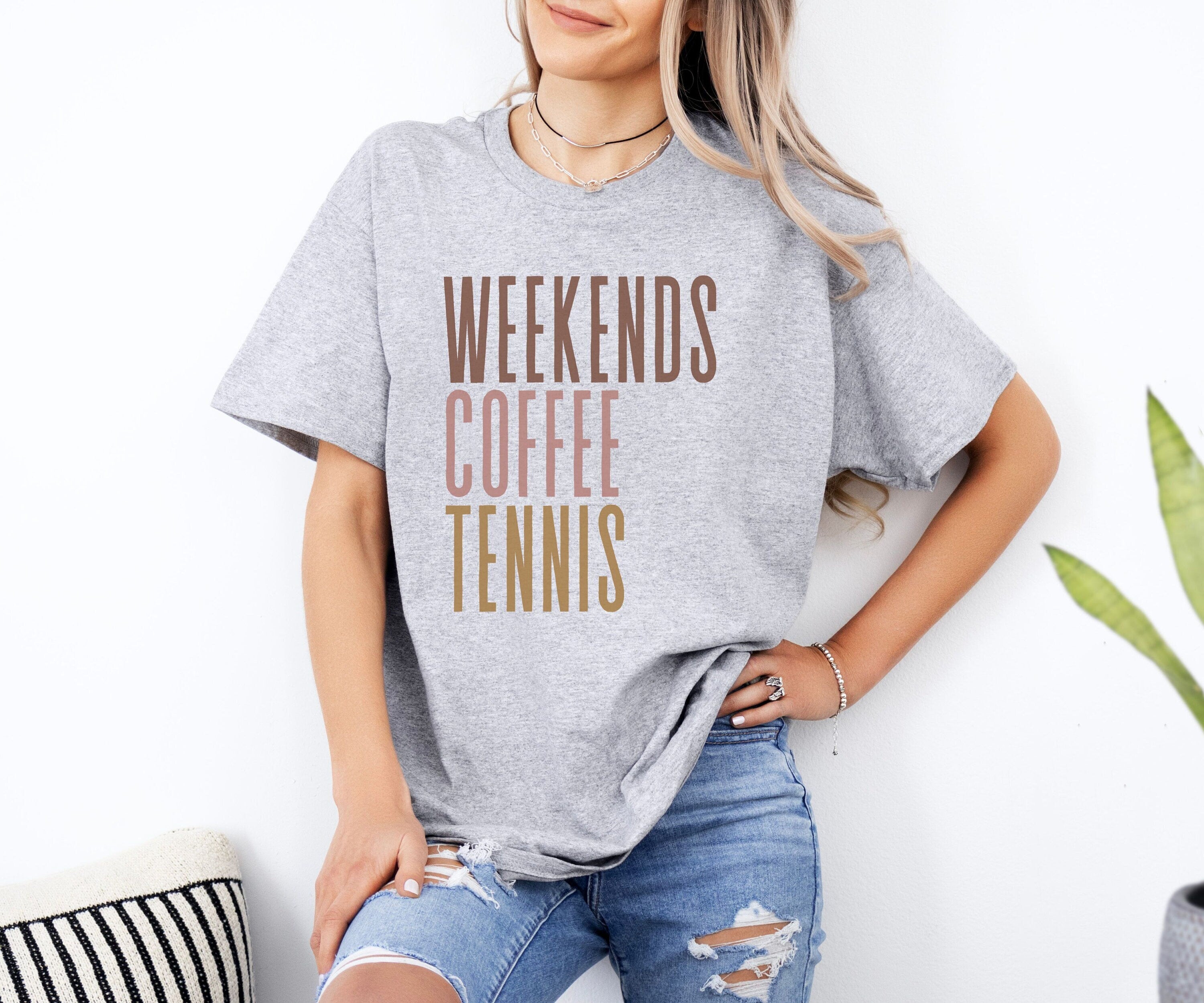 Weekends Coffee Tennis T-shirt