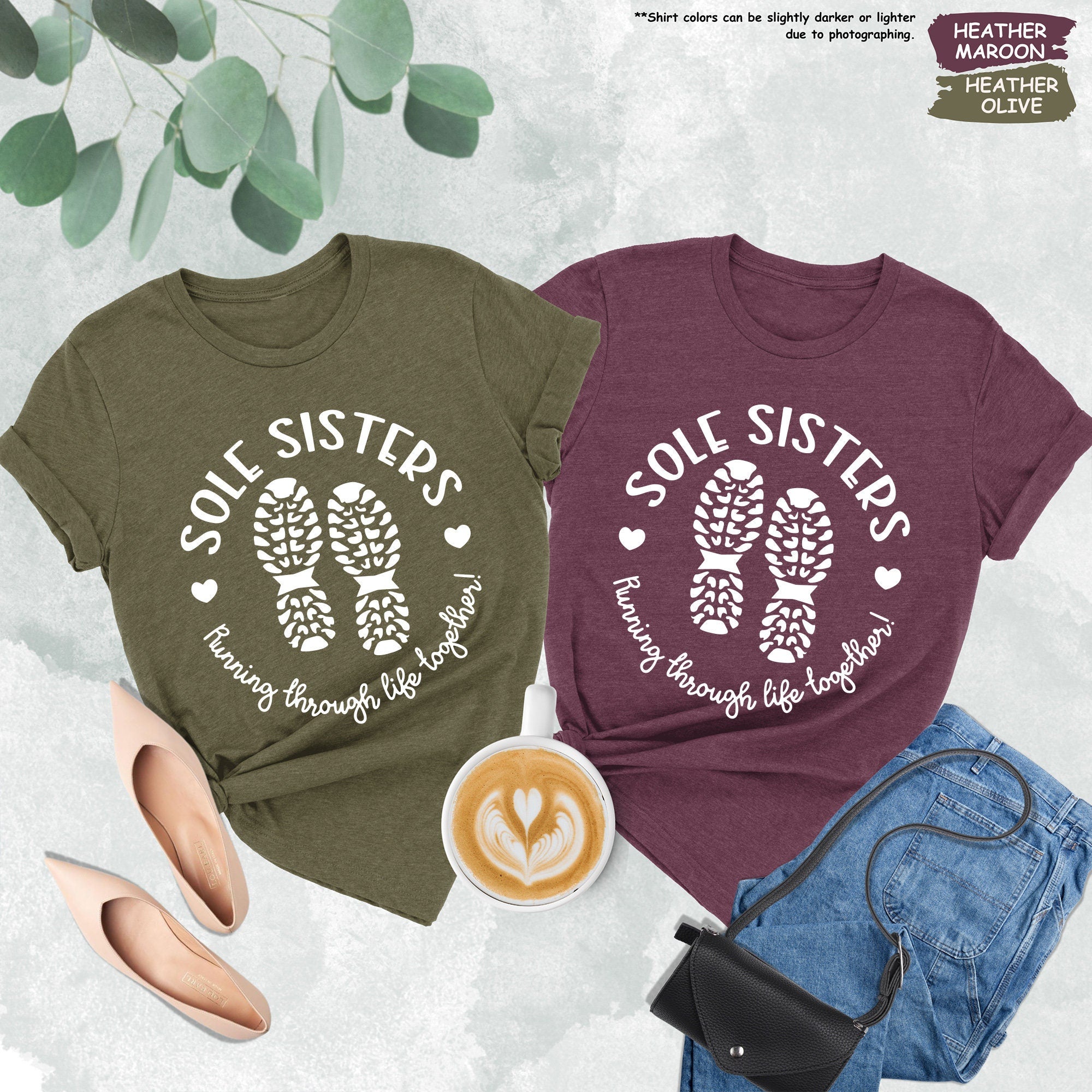 Sole Sisters Running Through Life Together T-shirt