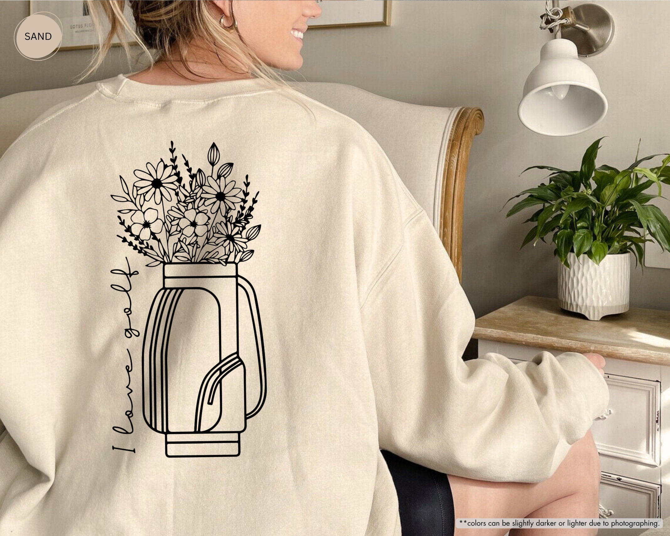 I Love Golf，Floral Golf Bag Sweatshirt