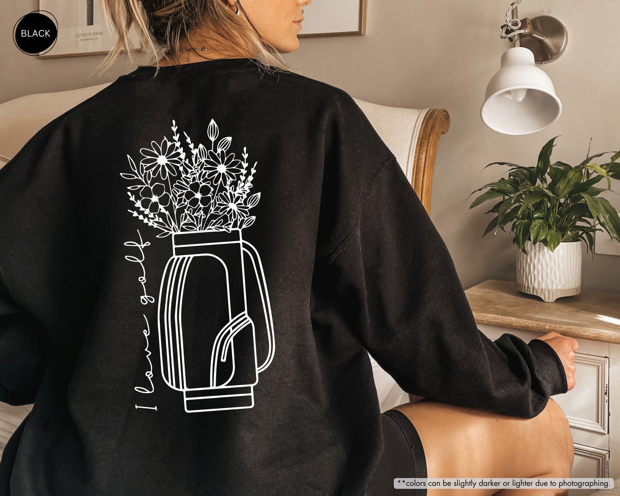 I Love Golf，Floral Golf Bag Sweatshirt