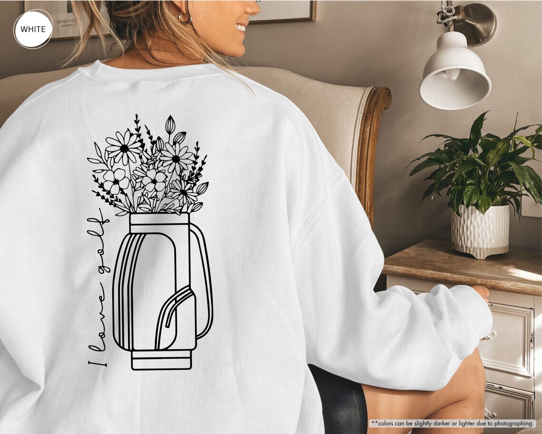 I Love Golf，Floral Golf Bag Sweatshirt