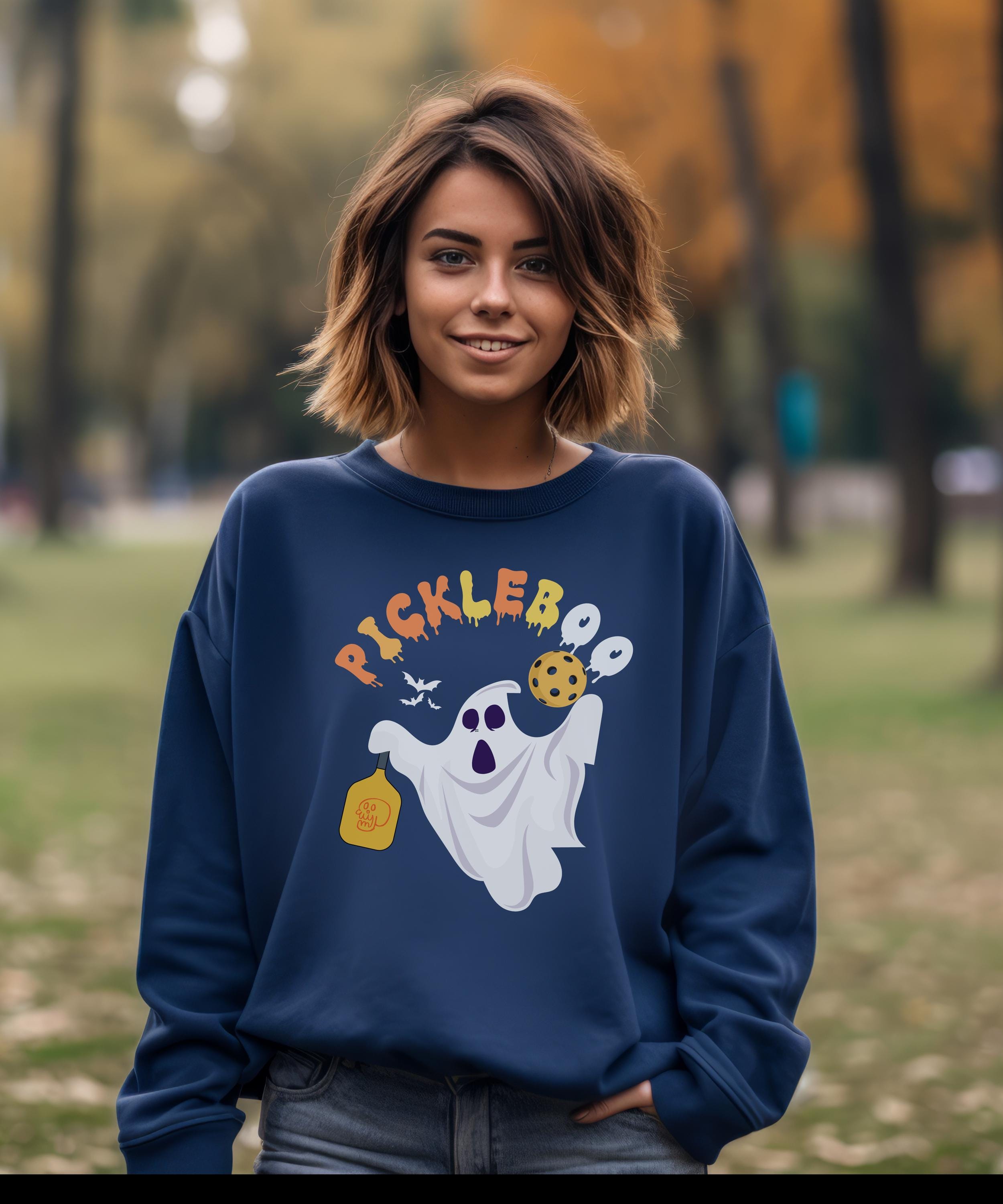 Funny Ghost Halloween Pickleball Sweatshirt