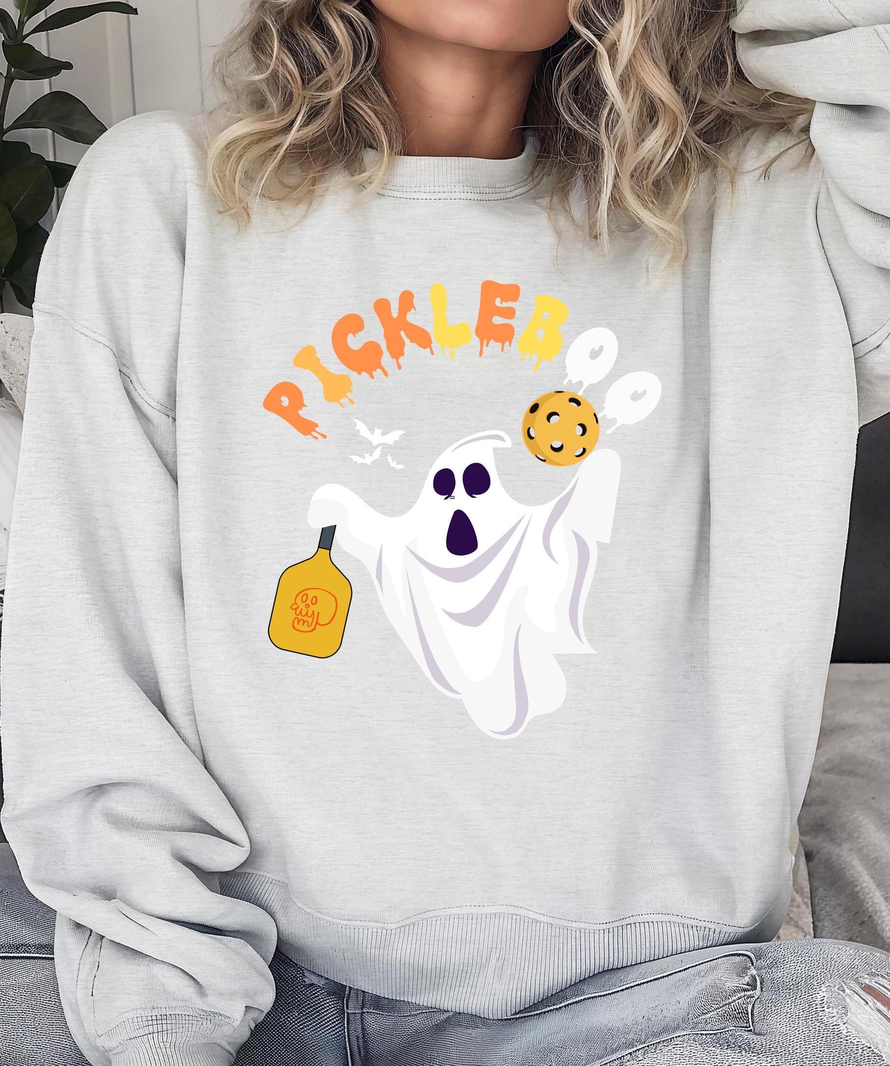 Funny Ghost Halloween Pickleball Sweatshirt