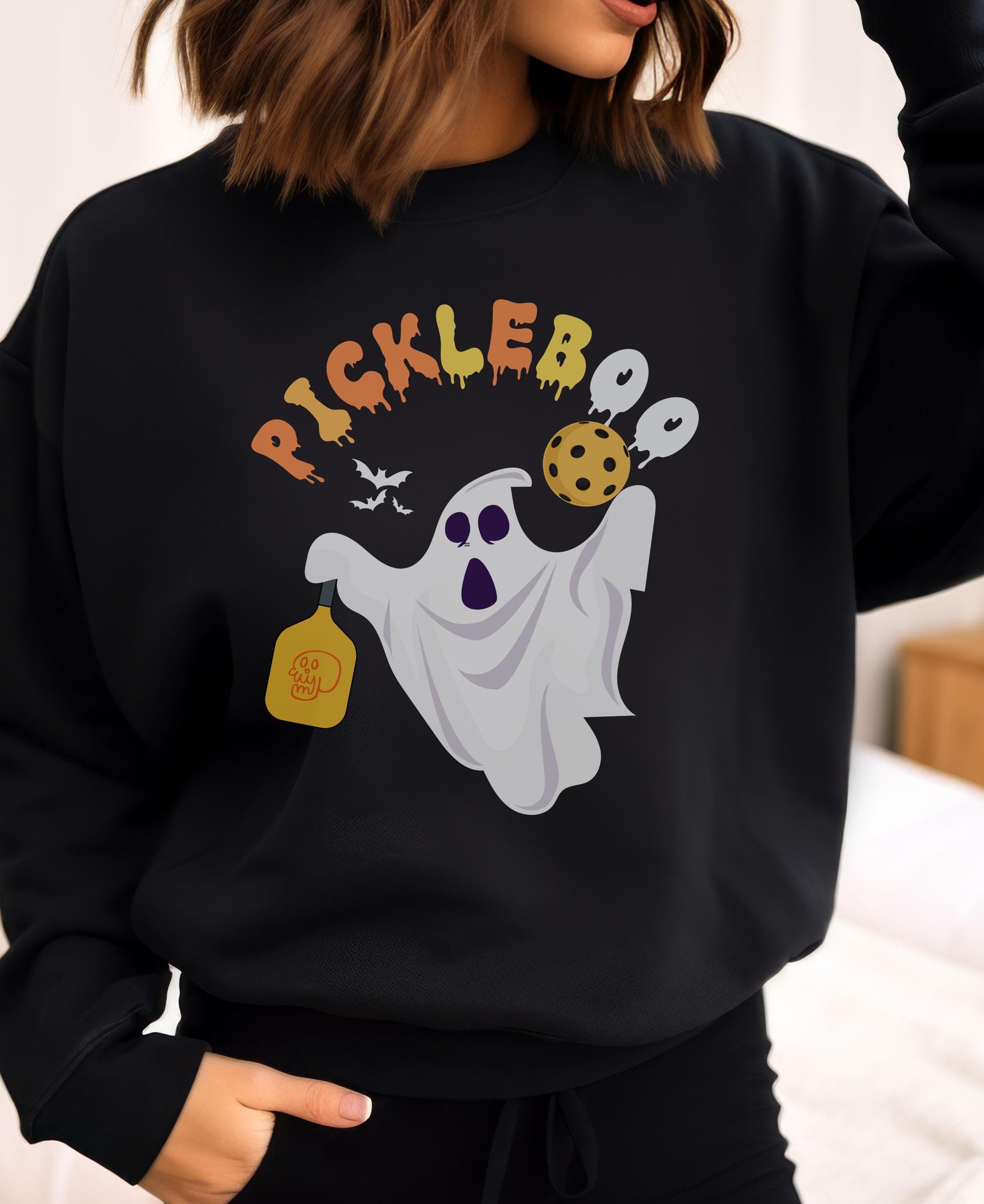 Funny Ghost Halloween Pickleball Sweatshirt